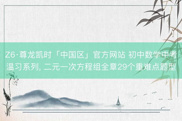 Z6·尊龙凯时「中国区」官方网站 初中数学中考温习系列，<a href=