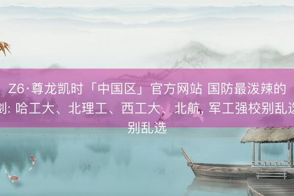 Z6·尊龙凯时「中国区」官方网站 国防最泼辣的剑: 哈工大、北理工、西工大、北航， 军工强校别乱选