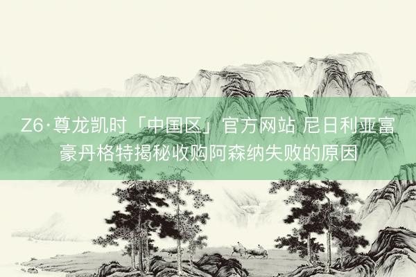Z6·尊龙凯时「中国区」官方网站 尼日利亚富豪丹格特揭秘收购阿森纳失败的原因