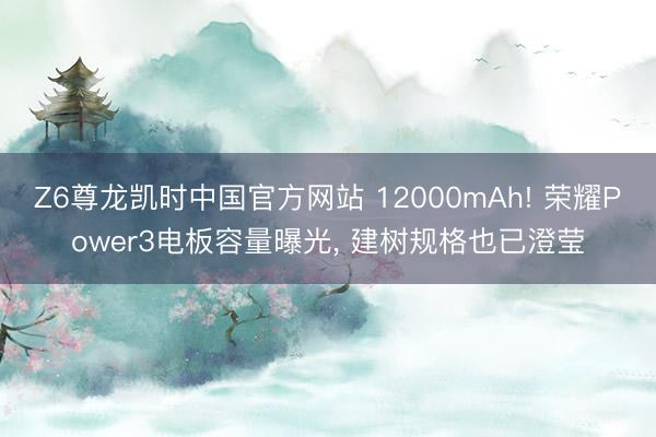 Z6尊龙凯时中国官方网站 12000mAh! 荣耀Power3电板容量曝光， 建树规格也已澄莹
