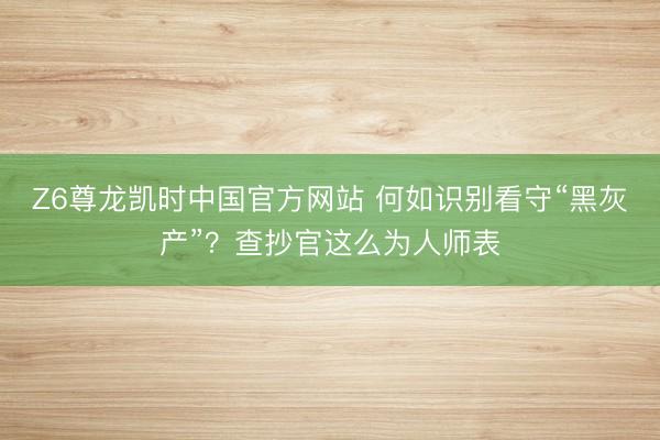 Z6尊龙凯时中国官方网站 何如识别看守“黑灰产”？查抄官这么为人师表