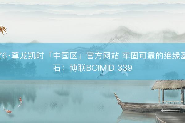 Z6·尊龙凯时「中国区」官方网站 牢固可靠的绝缘基石：博联BOIMID 339