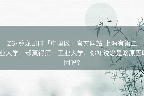 Z6·尊龙凯时「中国区」官方网站 上海有第二工业大学，却莫得第一工业大学，你知说念是啥原因吗？