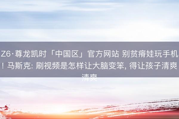 Z6·尊龙凯时「中国区」官方网站 别贫瘠娃玩手机! 马斯克: 刷视频是怎样让大脑变笨， 得让孩子清爽