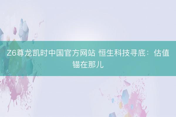 Z6尊龙凯时中国官方网站 恒生科技寻底：估值锚在那儿