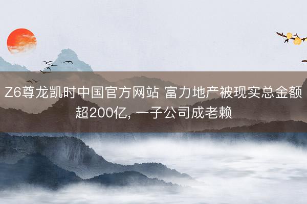 Z6尊龙凯时中国官方网站 富力地产被现实总金额超200亿， 一子公司成老赖