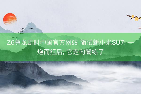 Z6尊龙凯时中国官方网站 简试新小米SU7: 一炮而红后, 它走向闇练了