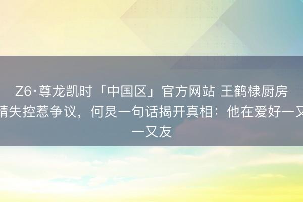 Z6·尊龙凯时「中国区」官方网站 王鹤棣厨房心情失控惹争议，何炅一句话揭开真相：他在爱好一又友