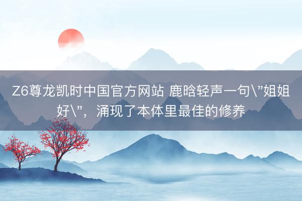 Z6尊龙凯时中国官方网站 鹿晗轻声一句