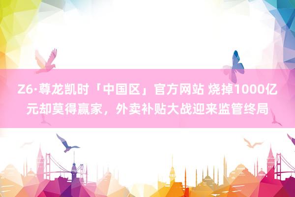 Z6·尊龙凯时「中国区」官方网站 烧掉1000亿元却莫得赢家，外卖补贴大战迎来监管终局
